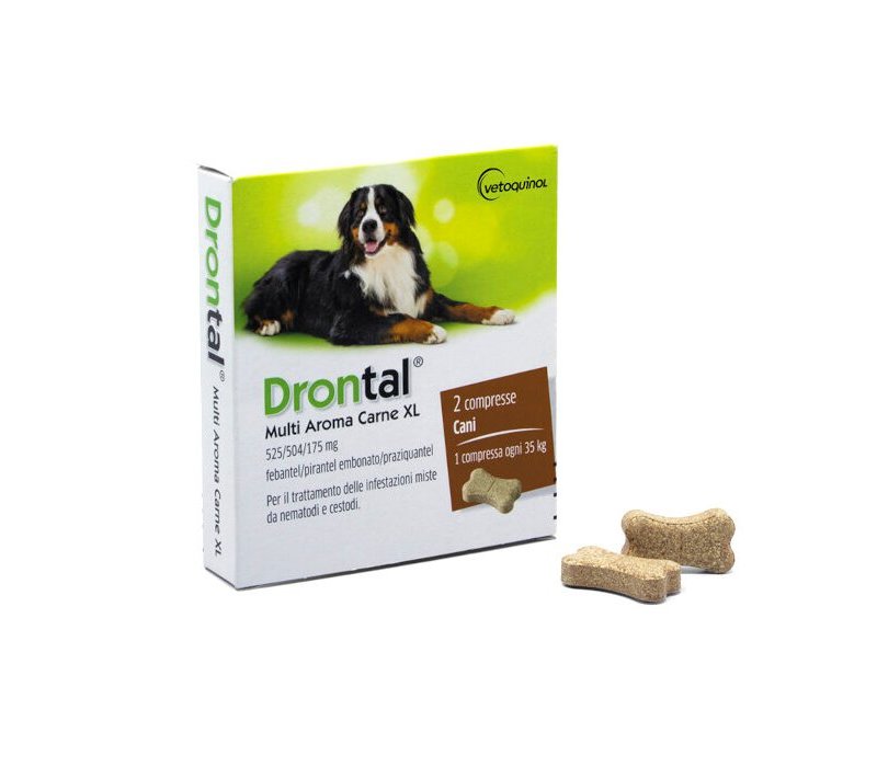 Drontal Cane multiaroma carne XL 2cpr vermifugo antielmintico cane