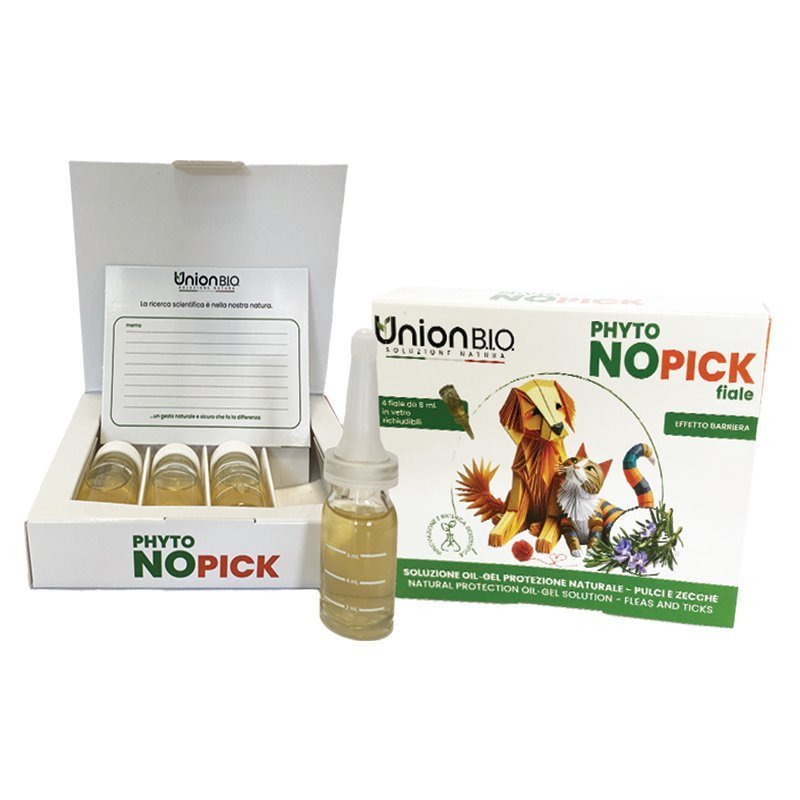 Union Bio Phytonopick Fiale 4x8ml soluzione sgradita a pulci e zecche per cani e gatti