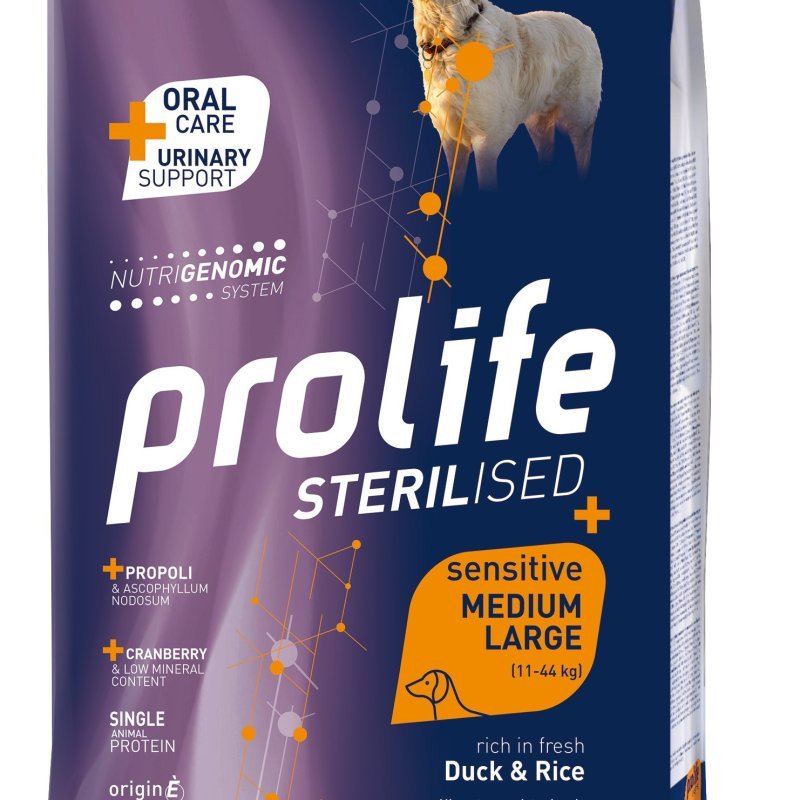 Prolife Sterilised Anatra e Riso Medium Large Nutrigenomic crocchette cane