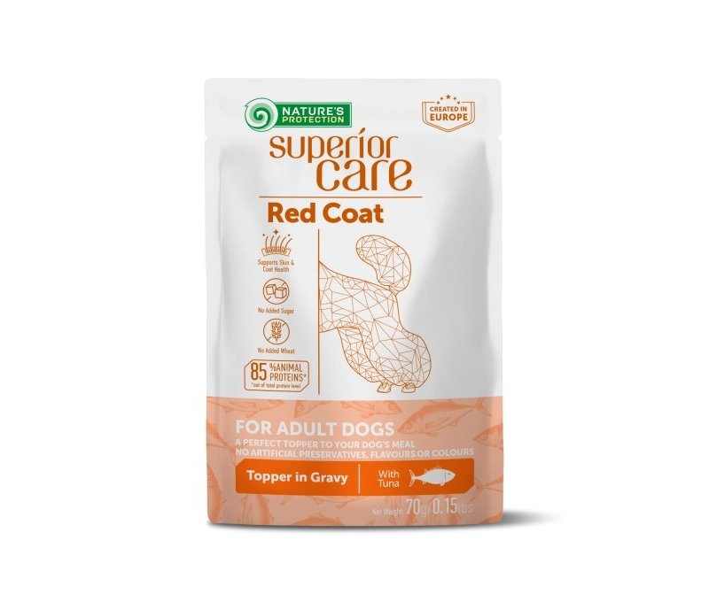 Nature's Protection Red Coat Dogs Topper in Gravy Tonno 70g cane Superior Care