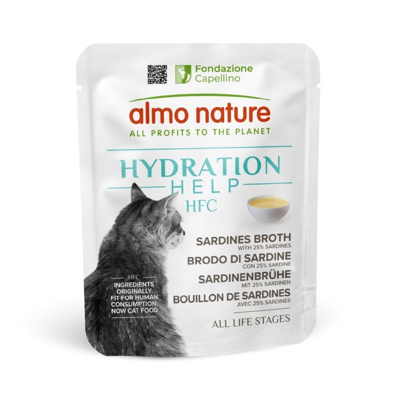 Almo Nature HFC Hydration Help Brodo di Sardine con Sardine 50g umido gatto
