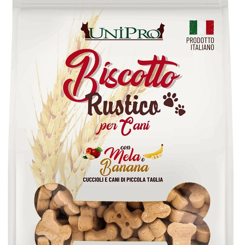 Unipro Biscotto Rustico Mini Mela e Banana 300g per cani