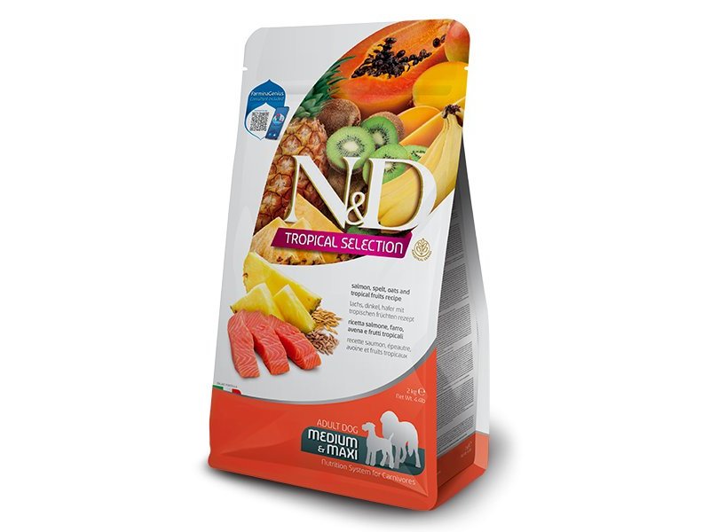 N&D Tropical Adult Salmone Medium Large 10kg SCADENZA OTTOBRE 2025 crocchette cane