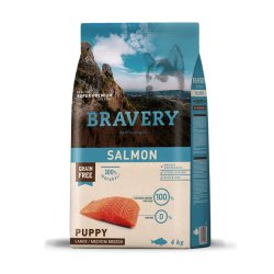 Bravery Puppy Salmon Medium Large 12kg crocchette cuccioli grain free