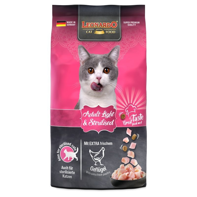 Leonardo Light & Sterilised Pollo crocchette gatto