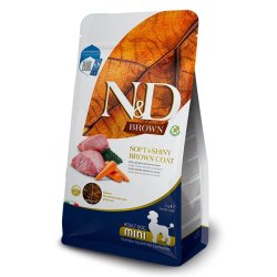 N&D Brown Coat Mini Agnello 2kg crocchette per cane con manto scuro