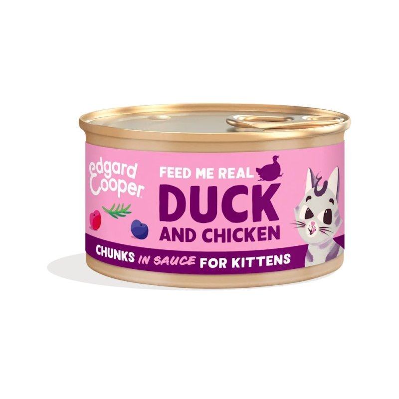 Edgard&Cooper Kitten Anatra e Pollo 85g umido gattino