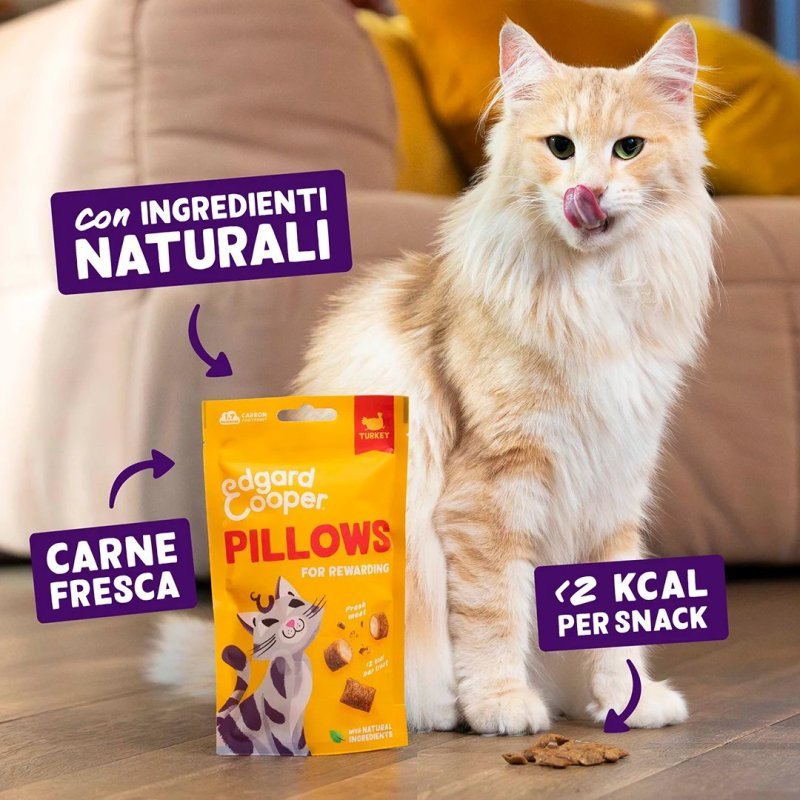 Edgard&Cooper Pillows al Tacchino 60g snack gatto