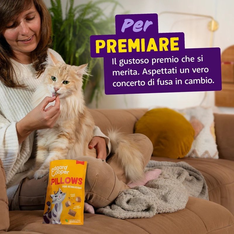 Edgard&Cooper Pillows al Tacchino 60g snack gatto
