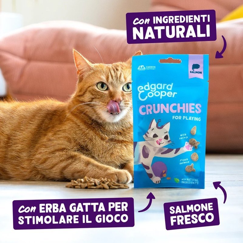 Edgard&Cooper Crunchies al Salmone 50g snack gatto