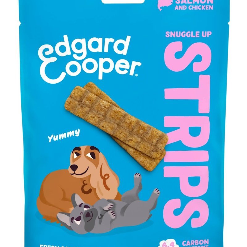 Edgard&Cooper Strips Salmone e Pollo 75g snack per cani