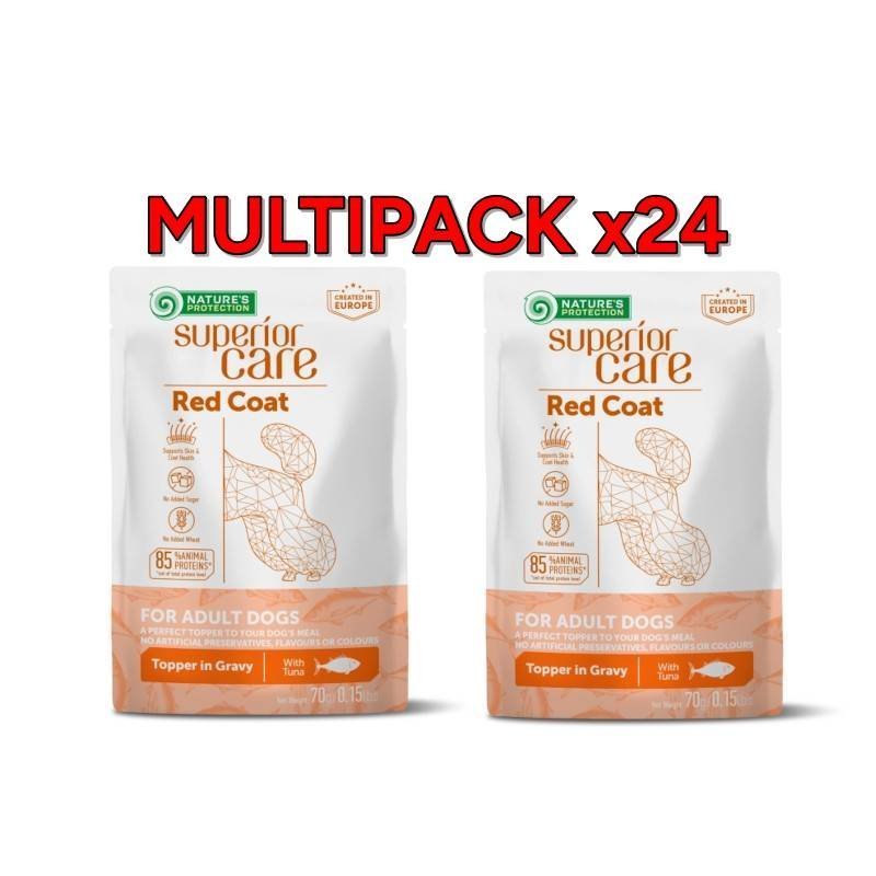 Nature's Protection Red Coat Topper in Gravy Tonno 24x 70g cane Superior Care