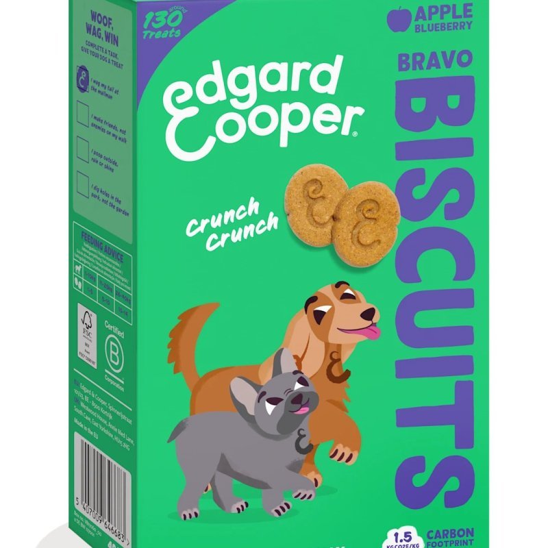 Edgard&Cooper Biscotti Mela e Mirtilli 400g snack per cani