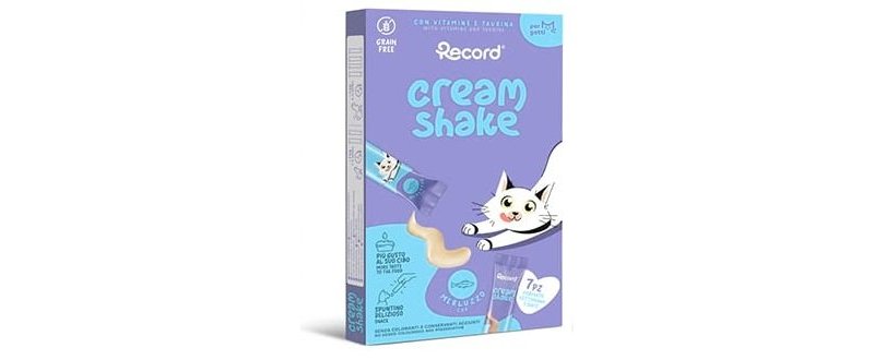 Record Cream Shake Merluzzo 7pz snack cremosi monodose per gatti