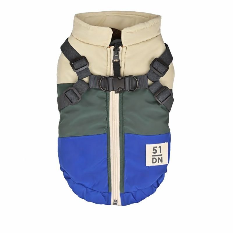51DN Color Block Harness Coat per cani