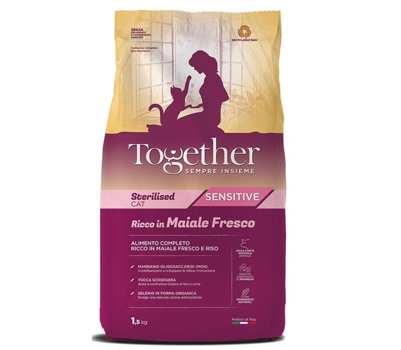 Together Sterilised Cat Maiale fresco e riso crocchette gatto