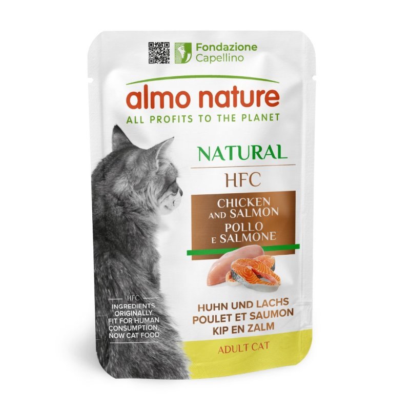 Almo Nature HFC Natural Pollo e Salmone 55g busta gatto