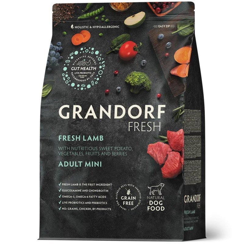 Grandorf Fresh Lamb Adult Mini 1Kg crocchette grain free cane