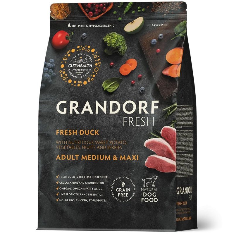 Grandorf Fresh Duck Adult Medium Maxi crocchette grain free cane