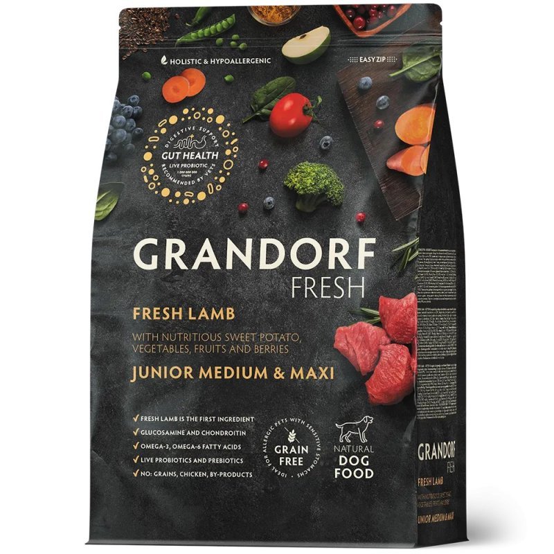 Grandorf Fresh Lamb Junior Medium Maxi crocchette grain free cucciolo