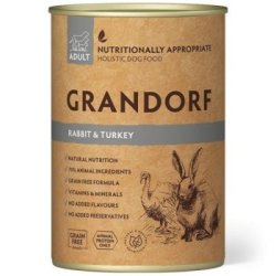 Grandorf Rabbit & Turkey Adult 400g umido grain free cane
