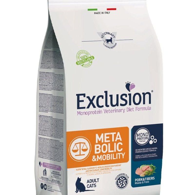 Exclusion Diet Metabolic & Mobility Cat Pork & Fibres 300g crocchette dietetiche gatto