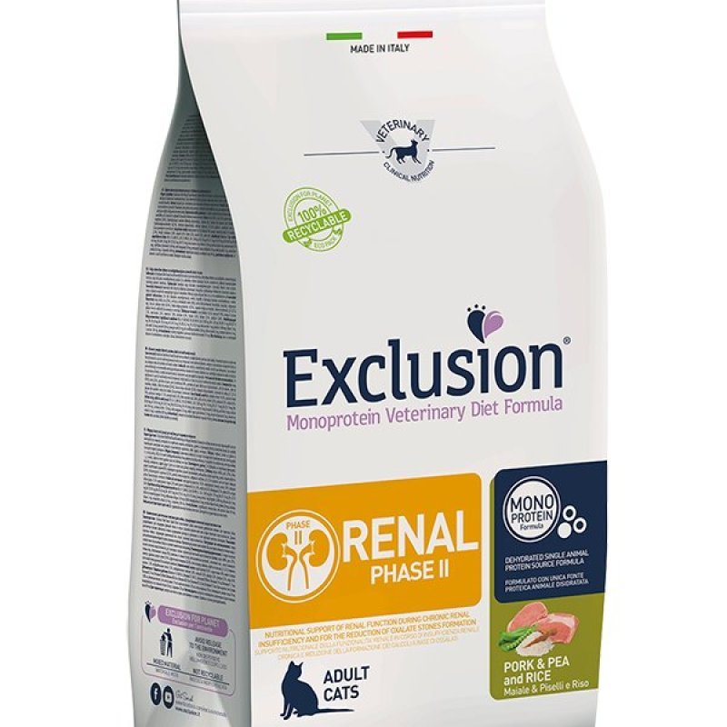 Exclusion Diet Renal Phase 2 Cat Pork & Pea and Rice 300g crocchette dietetiche gatto