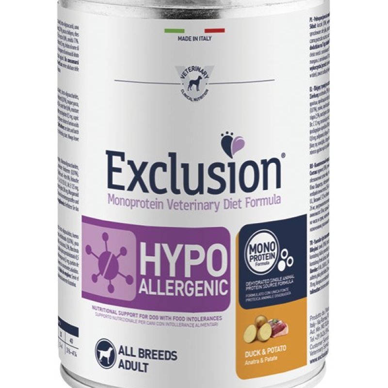 Exclusion Diet Hypoallergenic Duck & Potato All Breeds 400g umido dietetico cane
