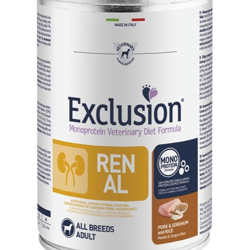 Exclusion Diet Renal Pork & Sorghum and Rice All Breeds 400g umido dietetico cane