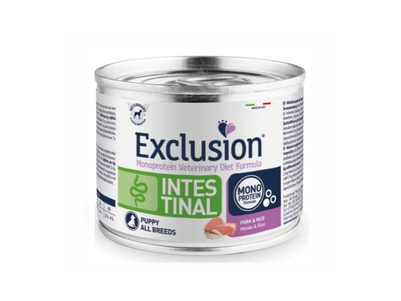 Exclusion Diet Intestinal Puppy Pork and Rice All Breeds 200g umido dietetico cane