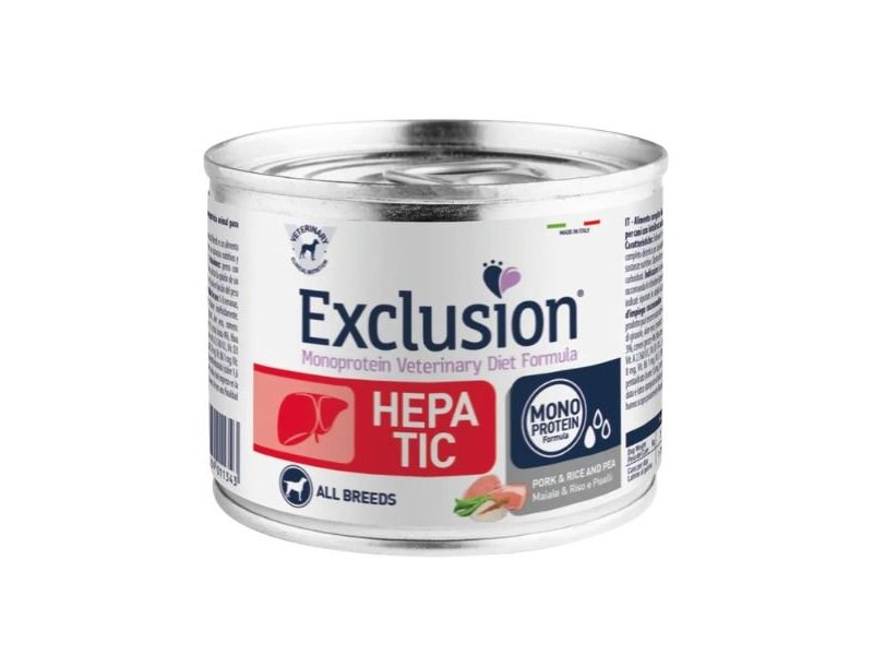 Exclusion Diet Hepatic Pork and Rice and Pea All Breeds 200g umido dietetico cane