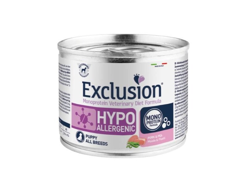Exclusion Diet Hypoallergenic Puppy Pork and Pea All Breeds 200g umido dietetico cucciolo