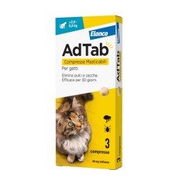AdTab Elanco Gatto da 2 a 8kg Antiparassitario orale 3 Compresse masticabili