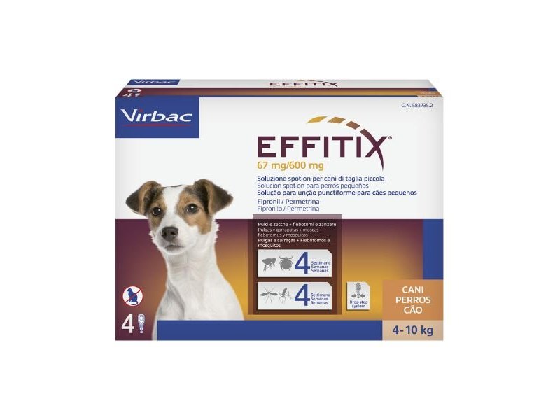 Effitix Spot-On cane 4-10 kg 4 pipette