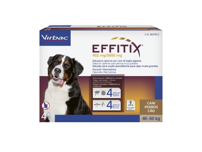 Effitix Spot-On cane 40-60 kg 4 pipette