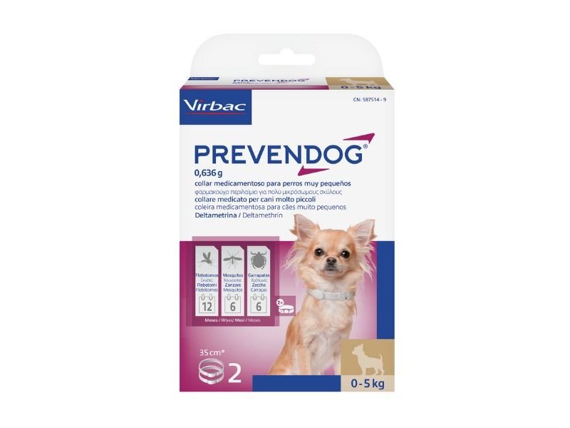 Prevendog 2 collari 35cm CANE sotto i 5 kg