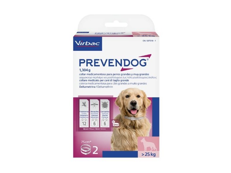 Prevendog 2 collari 75cm CANE sopra i 25 kg