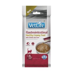 Vet Life Cat Gastrointestinal Creamy Treat con Pollo e Tonno 4 x 15 g snack veterinario per gatti