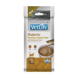 Vet Life Cat Diabetic Creamy Treat con Pollo e Tonno 4 x 15 g snack veterinario per gatti
