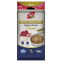 N&D Quinoa Cat Weight Management Cream con Pollo e Tonno 4 x 15 g snack gatto