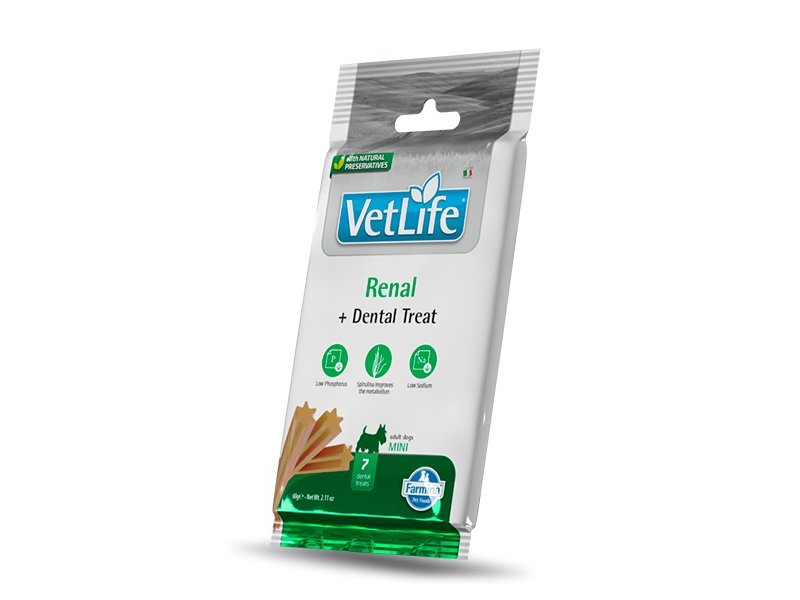 Vet Life Dental Treat Renal Mini 60g snack veterinario cani