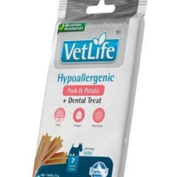 Vet Life Dental Treat Hypoallergenic Pork Mini 60g snack ipoallergenico cane