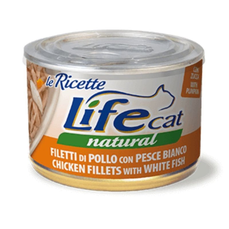 Life Cat Pollo con Pesce Bianco 150g umido gatto
