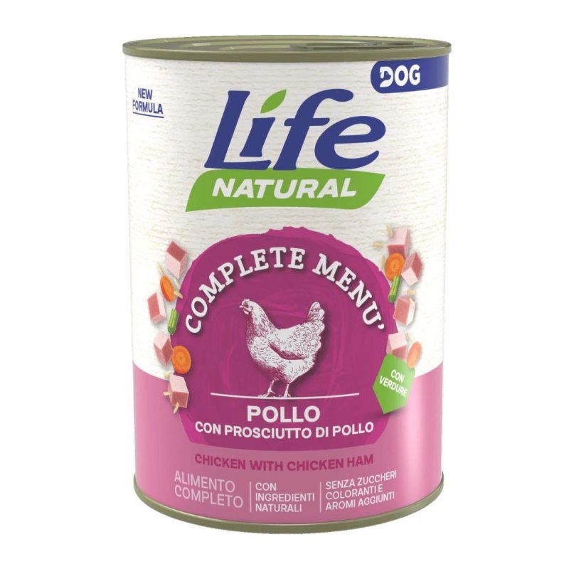 Life Dog Complete Menu Pollo con Prosciutto 400g umido cane
