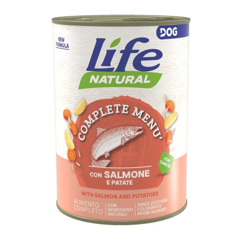 Life Dog Complete Menu Salmone e Patate 400g umido cane