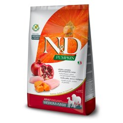 N&D Adult Pollo, Zucca e Melograno Medium Maxi grain free crocchette cane