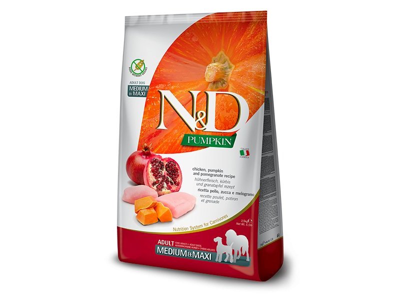 N&D Adult Pollo, Zucca e Melograno Medium Maxi grain free crocchette cane