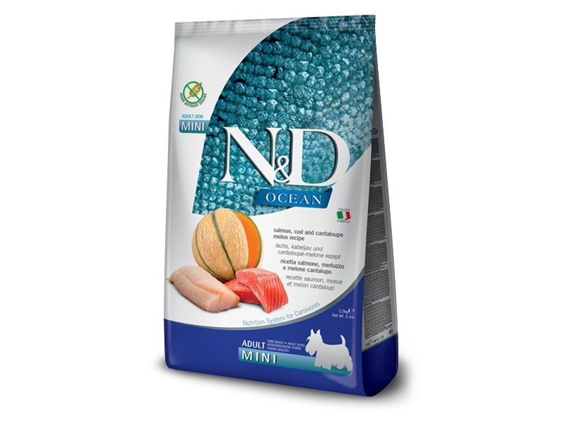 N&D Adult Mini Salmone, Merluzzo e Melone Cantalupo crocchette cane