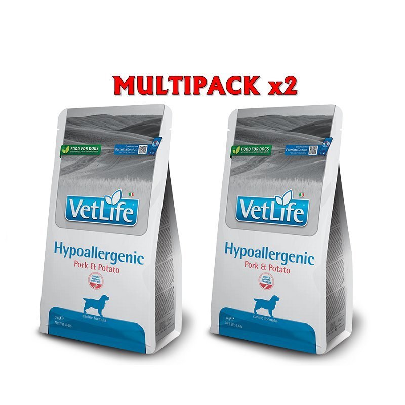 Vet Life Farmina Hypoallergenic Pork and Potato crocchette dietetiche cane