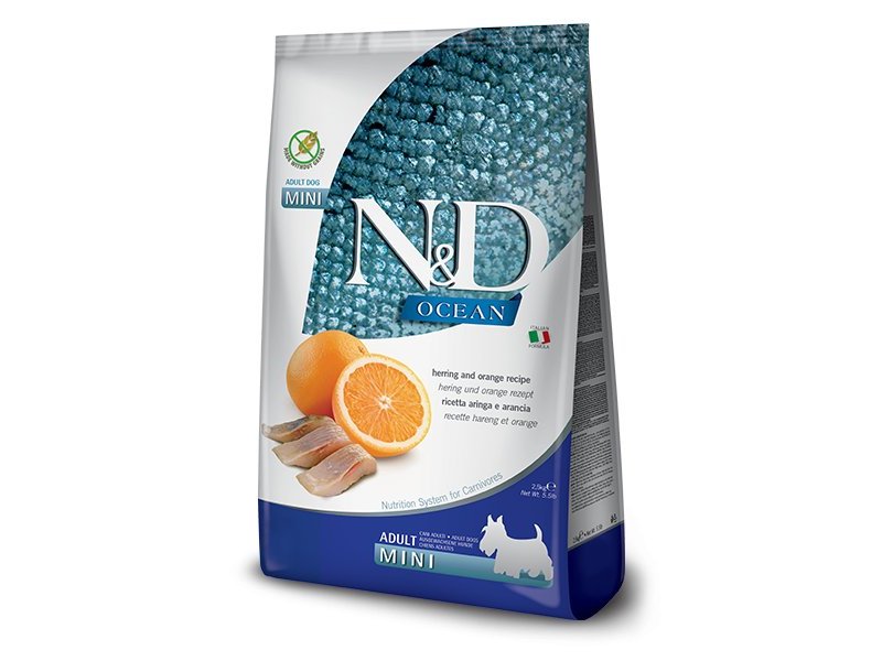 N&D Adult Mini Aringa e Arancia crocchette cane